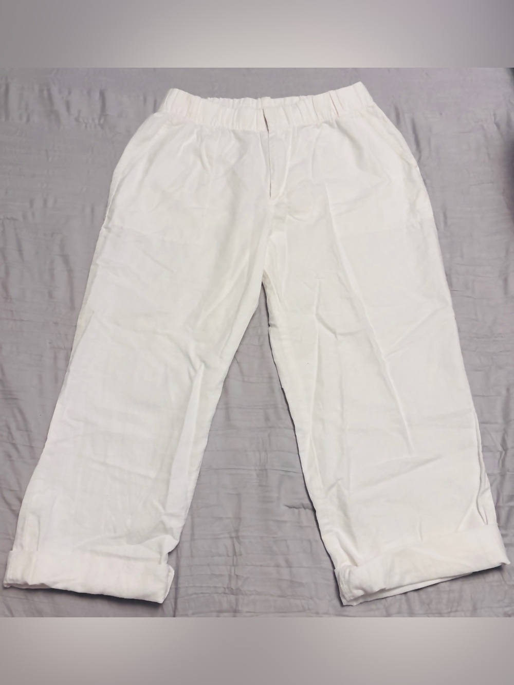 GAP Off-White Elastic Waist Relaxed Pants